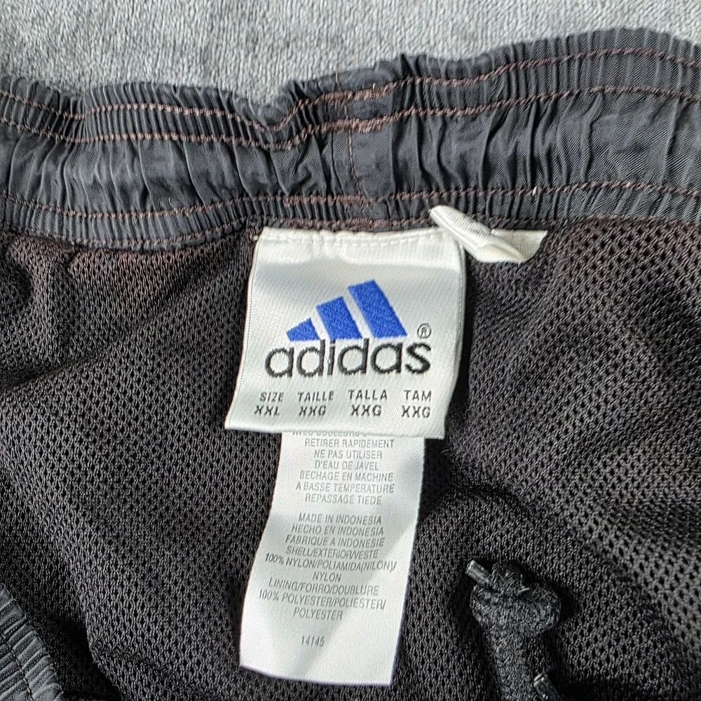 Vtg Y2K Adidas Shorts Mens XXL Black Gray Lined Drawstring Pockets 6